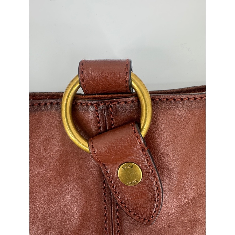 Frye Leather Hobo Bag Womens Large Cognac Brown Boho Classic Everyday Bag - Picture 2 of 10